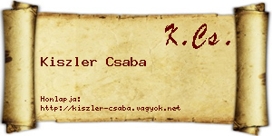 Kiszler Csaba névjegykártya