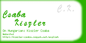 csaba kiszler business card